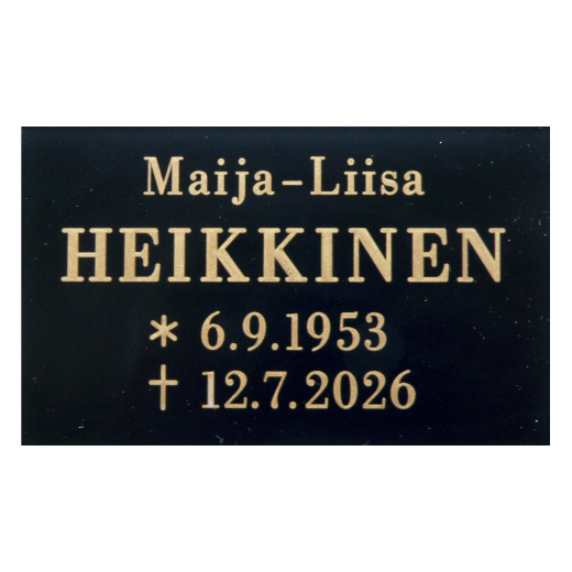 Hautakilpi muovi, 150x100mm