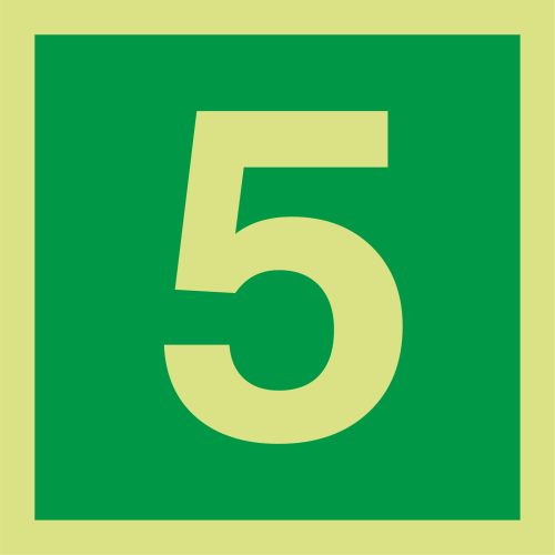 Jälkivalaiseva numerokyltti 5