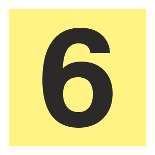 Jälkivalaiseva kerrosnumerokyltti 6