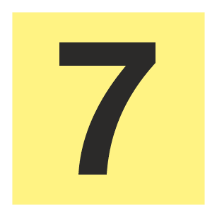 Jälkivalaiseva kerrosnumerokyltti 7