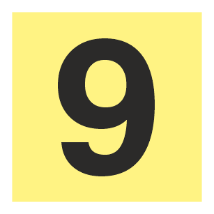 Jälkivalaiseva kerrosnumerokyltti 9