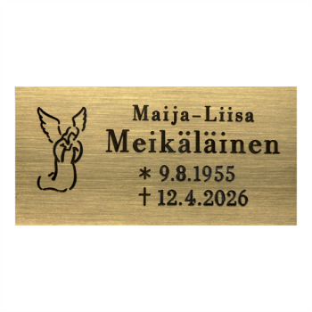 Messinkikyltti enkeli 160x80mm
