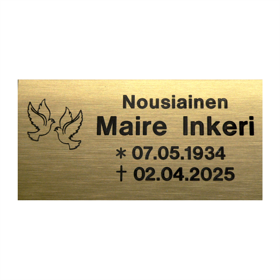 Messinkikyltti linnut 120x60mm