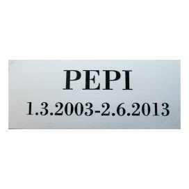 Uurnalaatta logoton hopea 60x25mm