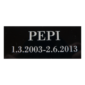 Muistolaatta musta planko 100x40mm