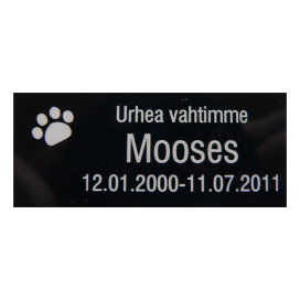 Uurnalaatta musta tassu 60x25mm